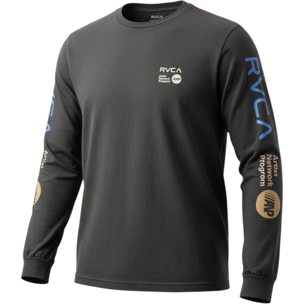 RVCA Mens ANP Long Sleeve Graphic Tee Shirt Black AVYZT00222 Small NWT